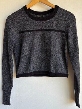 Banana Republic Italian Yarn Gray Knit Cropped Sweater Size Small